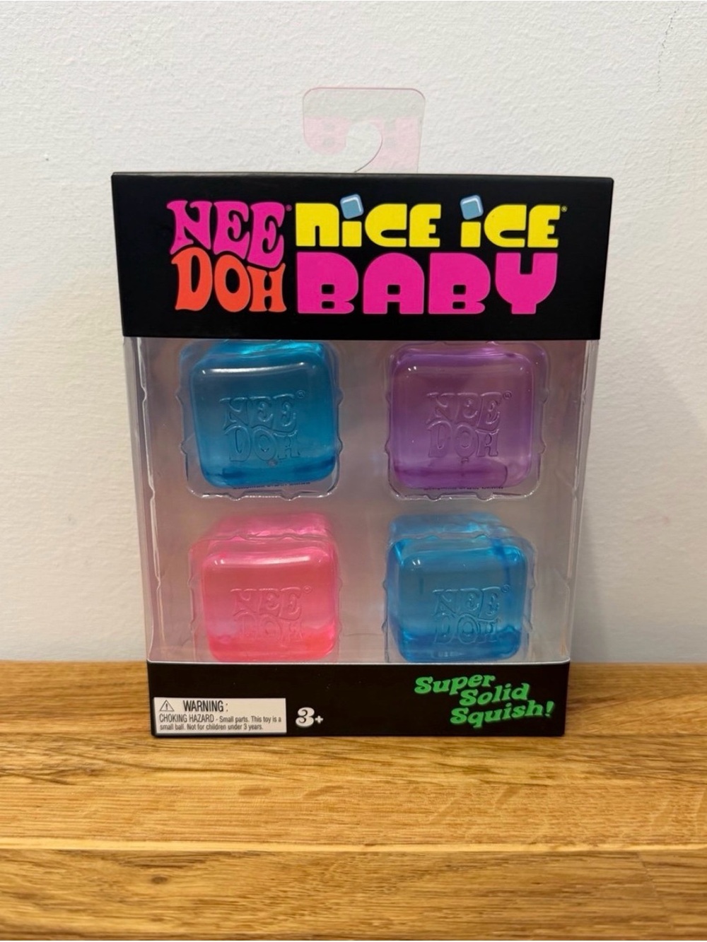 NeeDoh Nice Ice Baby 4 Pack Mini Cube Square Shaped Sensory Toy Fidget